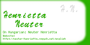 henrietta neuter business card